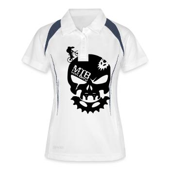 Bone Head - Frauen Polo atmungsaktiv - Weiß/Navy - Vorne