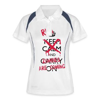 Run zombies - Polo respirant Femme - blanc/marine - Devant
