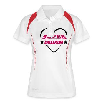 Super ballerina 333 - Frauen Polo atmungsaktiv - Weiß/Navy - Vorne