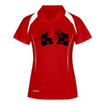 Voiture de course course rapide Motorsport - Polo respirant Femme - blanc/marine - Devant