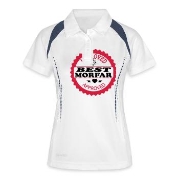 Approved best morfar - Polo respirant Femme - blanc/marine - Devant