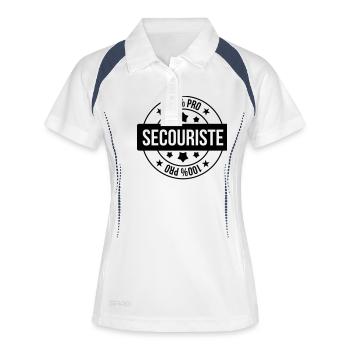Secourisme / Secouriste / Secours / Secourir - Polo respirant Femme - blanc/marine - Devant