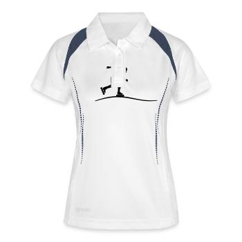 Sport - Inline Skating - Frauen Polo atmungsaktiv - Weiß/Navy - Vorne