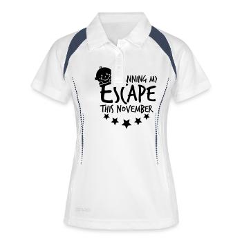 Planning my Escape this November - Frauen Polo atmungsaktiv - Weiß/Navy - Vorne