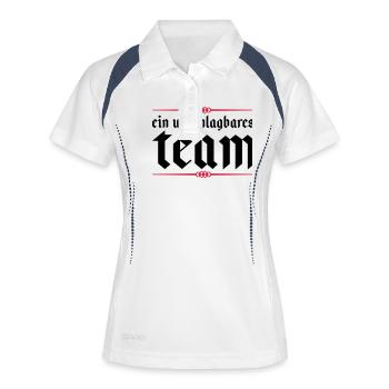 team unschlagbares - Frauen Polo atmungsaktiv - Weiß/Navy - Vorne