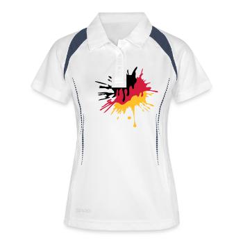 couleur blob graffiti gouttes Allemagne nation noi - Polo respirant Femme - blanc/marine - Devant