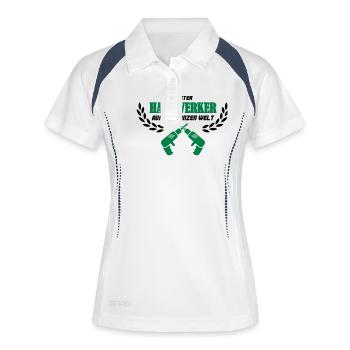 bester_handwerker_002 - Frauen Polo atmungsaktiv - Weiß/Navy - Vorne