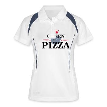 Reine de la pizza - Polo respirant Femme - blanc/marine - Devant