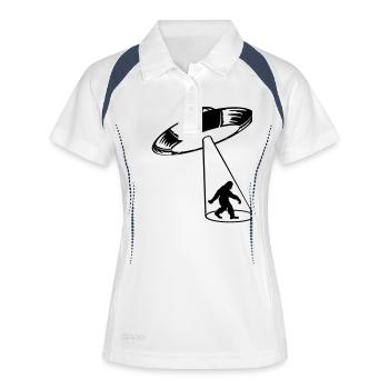 Mystery UFO kidnaps Bigfoot - Women's Polo breathable - white/navy - Front