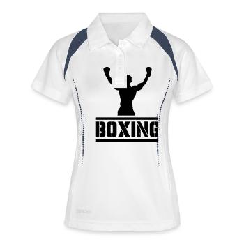 Boxe - Polo respirant Femme - blanc/marine - Devant
