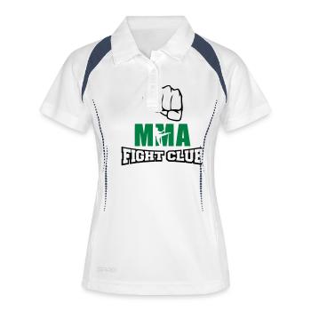 Club de combat MMA - Polo respirant Femme - blanc/marine - Devant