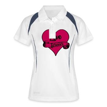 l’amour pour toujours - Polo respirant Femme - blanc/marine - Devant