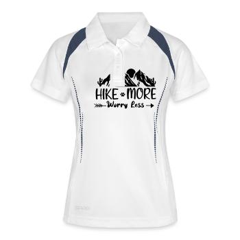hike more worry less - Women's Polo breathable - white/navy - Front