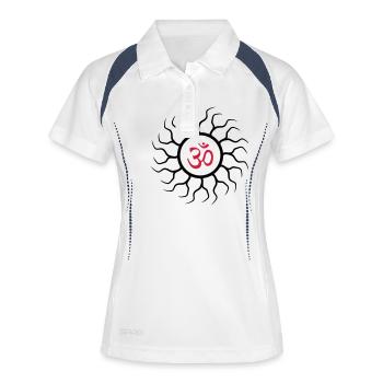 mindstorm_om_2 - Frauen Polo atmungsaktiv - Weiß/Navy - Vorne