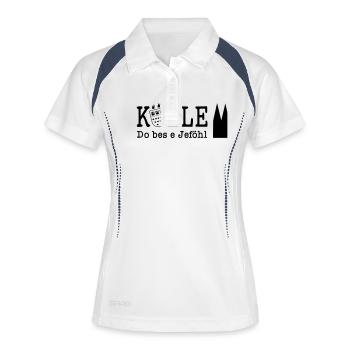 Kölle Do bes e Jeföhl - VECTOR Dom Karneval - Frauen Polo atmungsaktiv - Weiß/Navy - Vorne