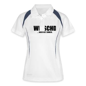 Wiaschd - Frauen Polo atmungsaktiv - Weiß/Navy - Vorne