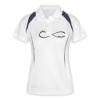 Unendlichkeit Symbol love you Hunde Katzen Pfoten - Frauen Polo atmungsaktiv - Weiß/Navy - Vorne