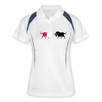 stiere - Frauen Polo atmungsaktiv - Weiß/Navy - Vorne