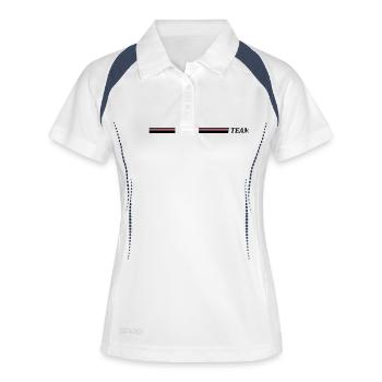 Team Strich - Frauen Polo atmungsaktiv - Weiß/Navy - Vorne