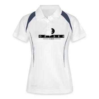 FEHMARN - Frauen Polo atmungsaktiv - Weiß/Navy - Vorne