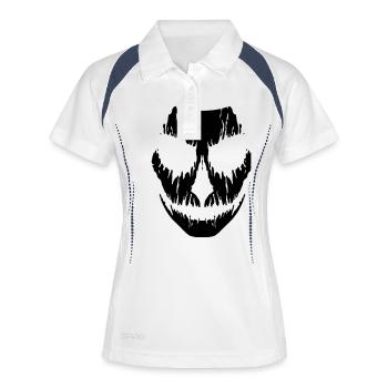 Evil Mask - Frauen Polo atmungsaktiv - Weiß/Navy - Vorne