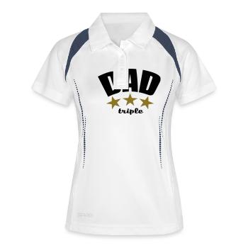 TRIPLE DAD - Polo respirant Femme - blanc/marine - Devant