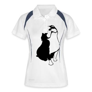 ossi2 - Frauen Polo atmungsaktiv - Weiß/Navy - Vorne