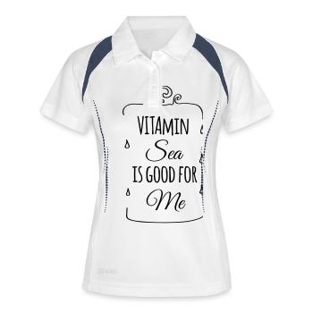 Vitamin sea is good me wave Sea Beach Ocean - Women's Polo breathable - white/navy - Front