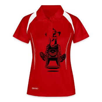 Scoop Girl - Frauen Polo atmungsaktiv - Weiß/Navy - Vorne
