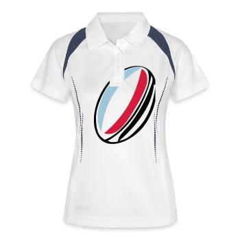 France rugby ball - Women's Polo breathable - white/navy - Front