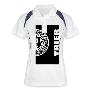 deckel trier halb - Frauen Polo atmungsaktiv - Weiß/Navy - Vorne