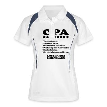 Opa GMBH - Frauen Polo atmungsaktiv - Weiß/Navy - Vorne