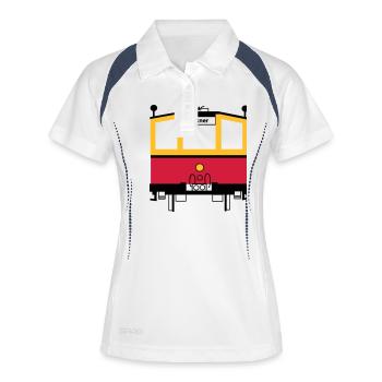 S-Bahn - Frauen Polo atmungsaktiv - Weiß/Navy - Vorne