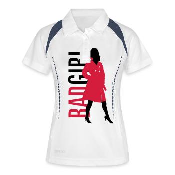 Bad Girl - Frauen Polo atmungsaktiv - Weiß/Navy - Vorne