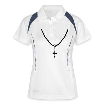 Chaîne croisée 01 - Polo respirant Femme - blanc/marine - Devant