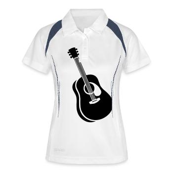 guitare - Polo respirant Femme - blanc/marine - Devant