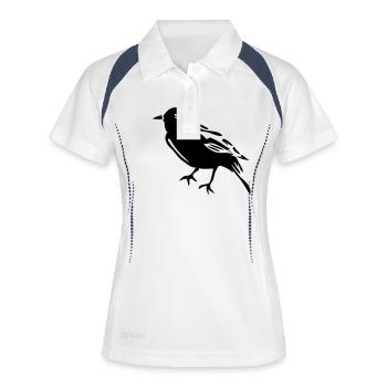 Spatz - Frauen Polo atmungsaktiv - Weiß/Navy - Vorne