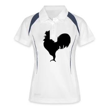 Hahn - Frauen Polo atmungsaktiv - Weiß/Navy - Vorne