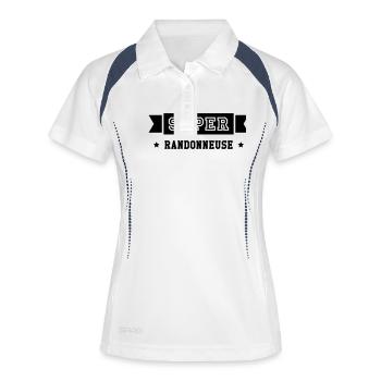 Randonnée / Randonneur / Randonneuse / Alpinisme - Polo respirant Femme - blanc/marine - Devant