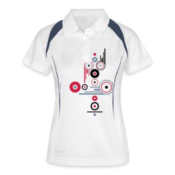 accès - Polo respirant Femme - blanc/marine - Devant