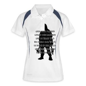 Berserker - Odins Mannen - Frauen Polo atmungsaktiv - Weiß/Navy - Vorne