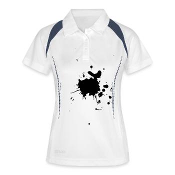 Paintball1 - Frauen Polo atmungsaktiv - Weiß/Navy - Vorne