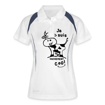 vachement_cool0 - Women's Polo breathable - white/navy - Front