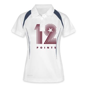 12 Points - Frauen Polo atmungsaktiv - Weiß/Navy - Vorne