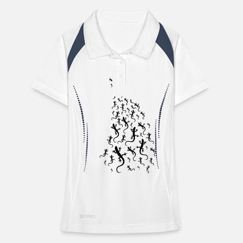 Lézards chassant une libellule Polo respirant Femme