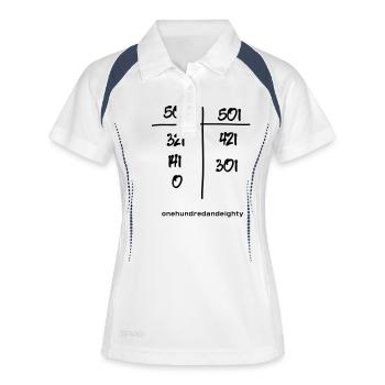 Dart 180 Dartspiel 501 Finish love darts triple - Frauen Polo atmungsaktiv - Weiß/Navy - Vorne