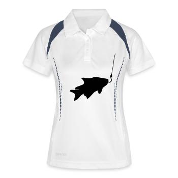 poisson pêché pêche natation poisson koeder - Polo respirant Femme - blanc/marine - Devant