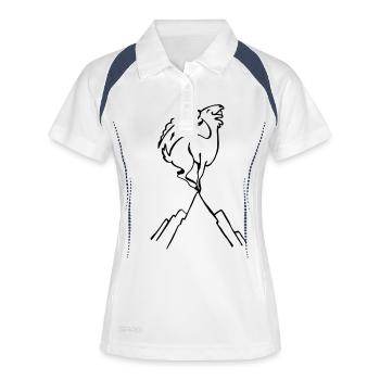 Steinbock - Frauen Polo atmungsaktiv - Weiß/Navy - Vorne