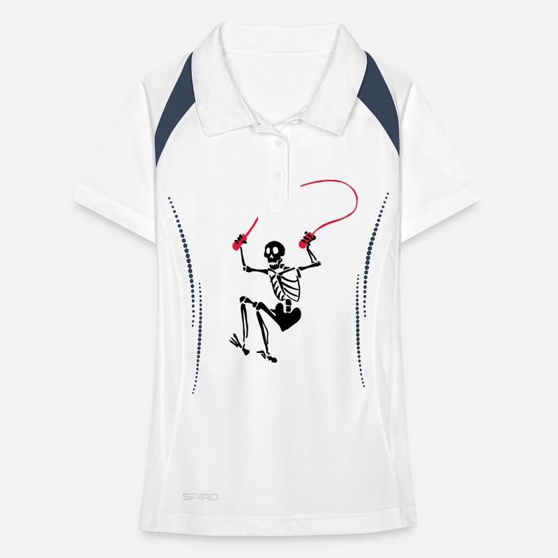 Skeleton jumping rope Women's Polo breathable