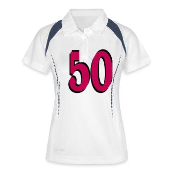 50th Birthday - Women's Polo breathable - white/navy - Front